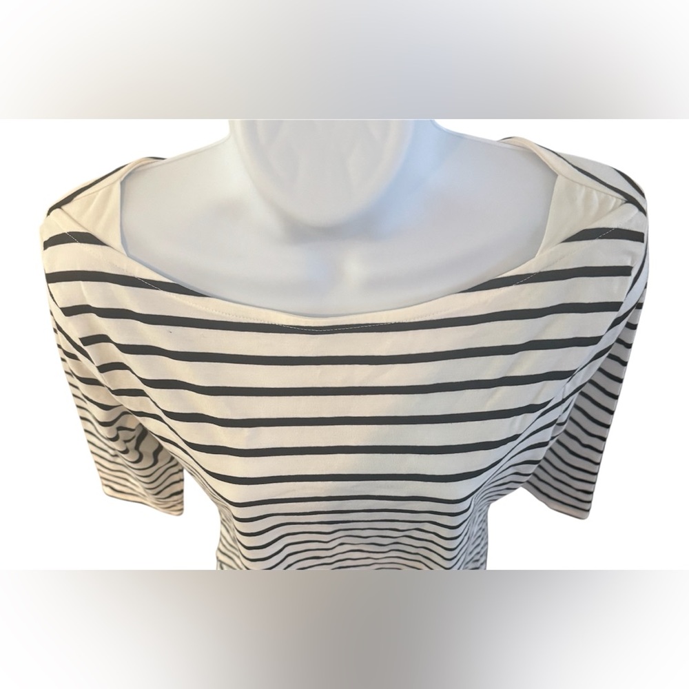 Merona Striped Long Sleeve Boat Neck Top - Navy and White - Picture 7 of 8